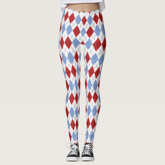 Leggings für blaue rote Raute (Vorderseite)