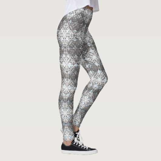 Leggings für blaue und graue Polka-Dots (Rechts)