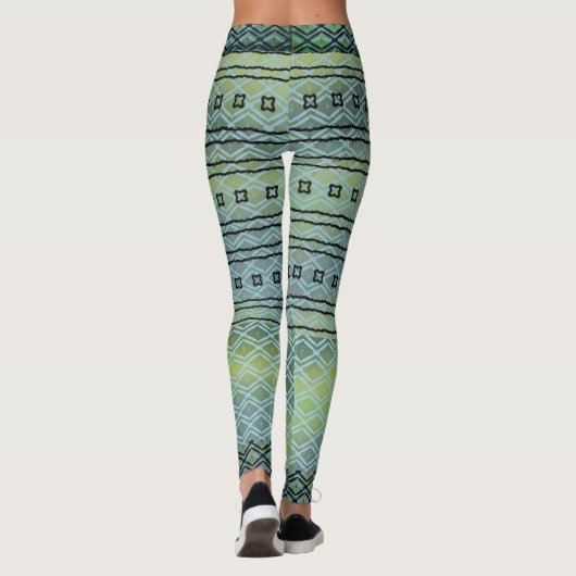 Leggings für blaugrüne Muster (Rückseite)