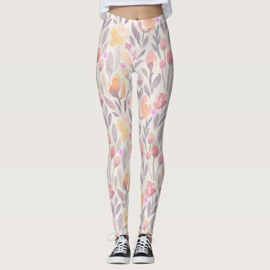 Leggings für Blumenmuster von Pastell Spring (Vorderseite)