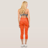 Leggings für coole, helle Orangefarbene rote Herze (Rückseite)