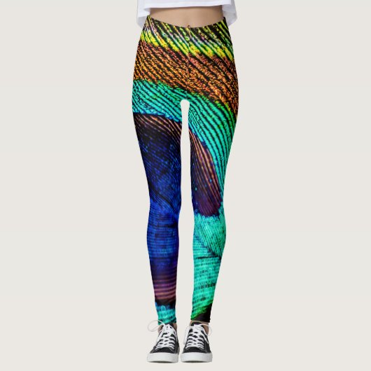 Leggings für coole Pfauenfedern (Vorderseite)