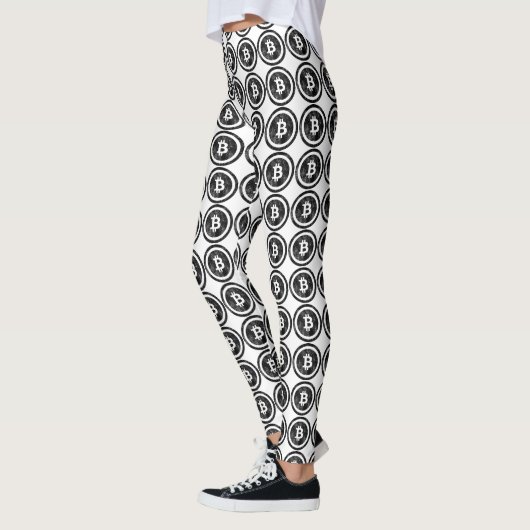 Leggings für das Bitcoin-gekränkte Schwarze Coin-L (Links)