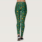 Leggings für den grünen Leopard-Druckfall (Rückseite)