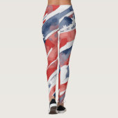 Leggings für die abstrakte Wasserfarbenflagge für  (Rückseite)