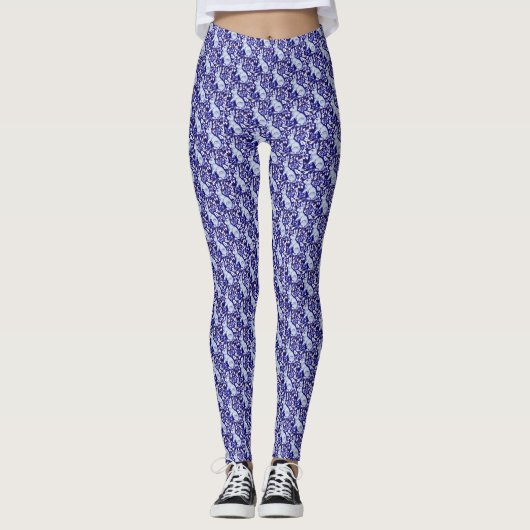 Leggings für die Designer von Blue und White Bunny (Vorderseite)