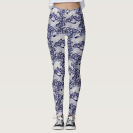 Leggings für die Designer von Blue und White Bunny