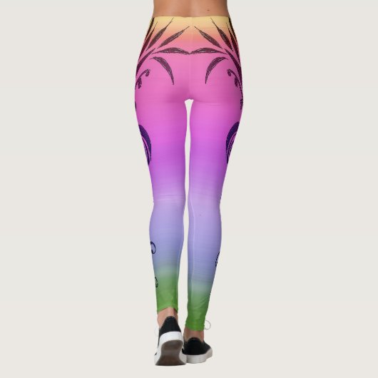 Leggings für die Gestaltung von Regenbogenfarben (Rückseite)