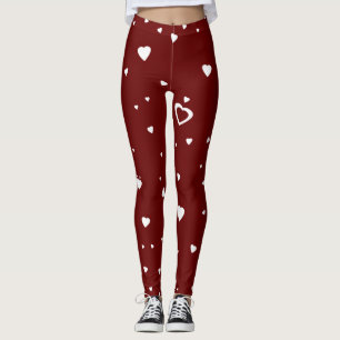 Leggings für die Hintergrundfarbe Weißer Herz anpa