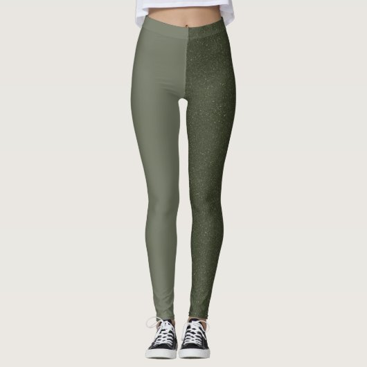 Leggings für die Moosgrüne Teilung (Matte + Grain) (Vorderseite)