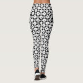 Leggings für die Schwarz-weiße Blume (Rückseite)