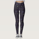 Leggings für die schwarzen Katzengrüne Augen (Vorderseite)