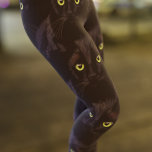 Leggings für die schwarzen Katzengrüne Augen<br><div class="desc">Eine schwarze Katze mit grünen Augen. Kunstwerk basierend auf meiner schwarzen Katze,  die ich sehr Liebe</div>