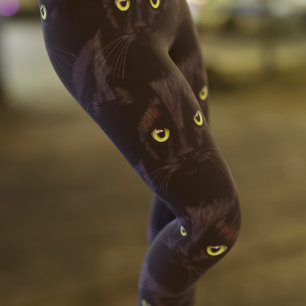 Leggings für die schwarzen Katzengrüne Augen