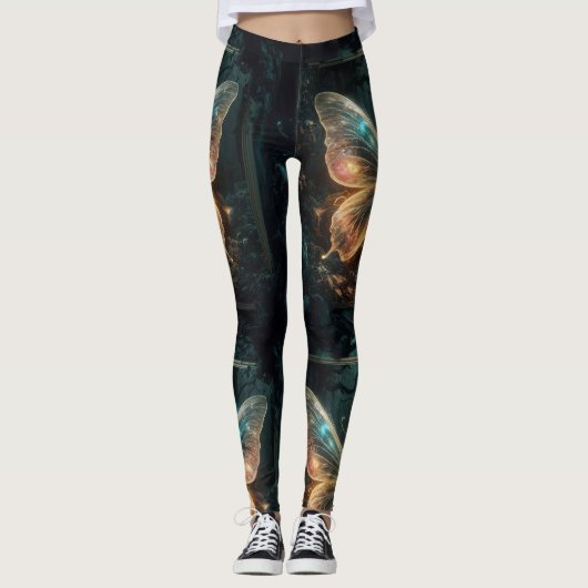 Leggings für digitale Schmetterlinge (Vorderseite)
