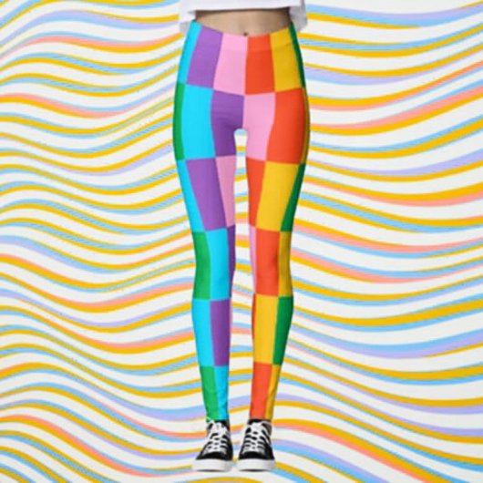 Leggings für Farbblöcke in Regenbogenschritten - f