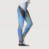 Leggings für geometrische Abstrakte blaue grüne Ku (Rechts)