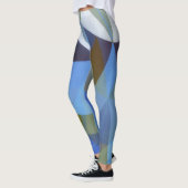 Leggings für geometrische Abstrakte blaue grüne Ku (Links)
