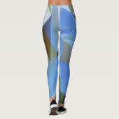 Leggings für geometrische Abstrakte blaue grüne Ku (Rückseite)