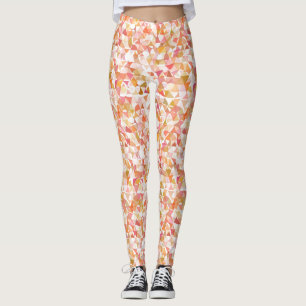 Leggings für geometrische Abstrakte Muster - Rosa 