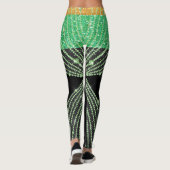 Leggings für Grüne Bling und Schwarzer Pop (Rückseite)