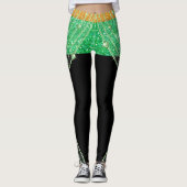 Leggings für Grüne Bling und Schwarzer Pop (Vorderseite)
