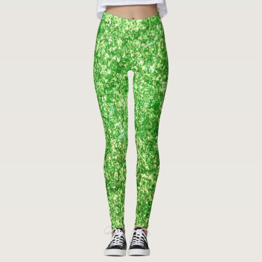 Leggings für grünen Glitzer (Vorderseite)