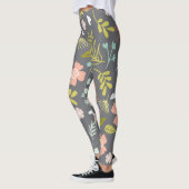 Leggings für Holzkohle, Kalkgrün und Korallenprint (Links)