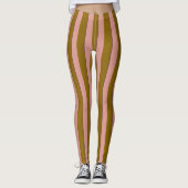 Leggings für klassische dunkle Gold- und rosa Stri (Vorderseite)