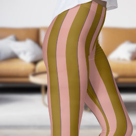 Leggings für klassische dunkle Gold- und rosa Stri
