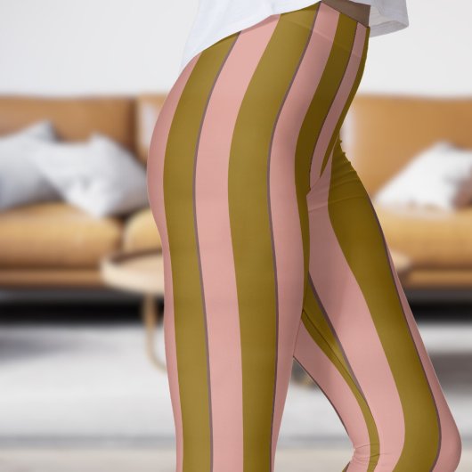 Leggings für klassische dunkle Gold- und rosa Stri