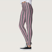 Leggings für klassische Grau- und Rosa Strip-Muste (Links)