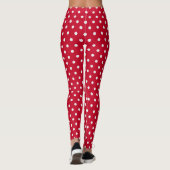 Leggings für klassische Rot- und Weißpolka-Punktmu (Rückseite)