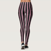 Leggings für klassische Schwarz-Rosa-Streifen (Rückseite)