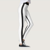 Leggings für klassische Schwarz-Weiß-Streifen (Rechts)
