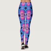 Leggings für kosmische Neon-Fraktal-Muster (Rückseite)