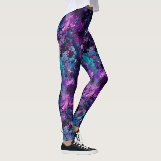Leggings für lila Opalwasser - Abstrakte Kristalle (Rechts)