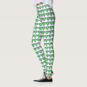 Leggings für lila und grüne Herzen (Links)