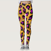 Leggings für Lila und schwarze Leoparden (Vorderseite)