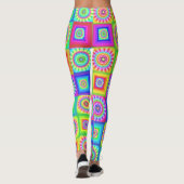 Leggings für mehrfarbige Patchwork-Blume (Rückseite)