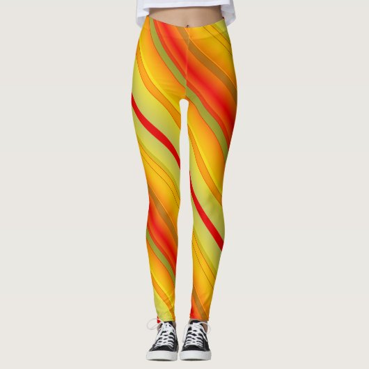 Leggings für mehrfarbige Stripteppiche Designer (Vorderseite)