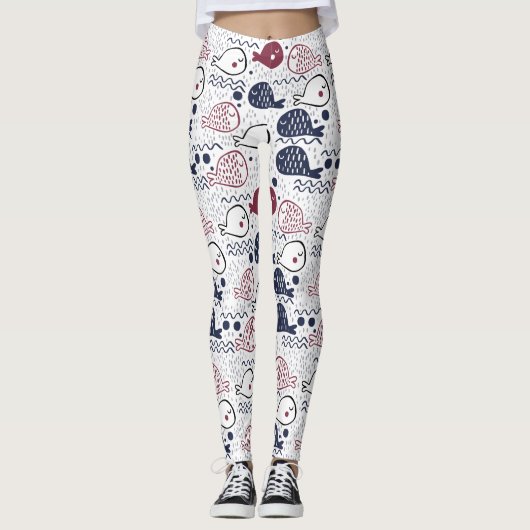 Leggings für niedliche Fischmuster (Vorderseite)