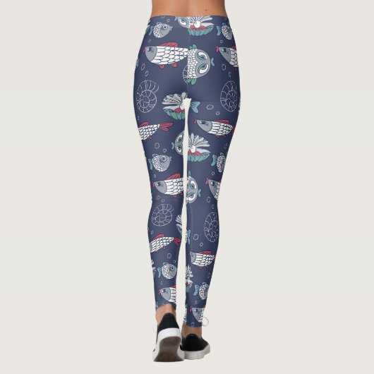 Leggings für niedliche Fischmuster (Rückseite)