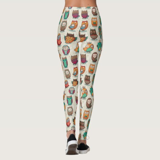 Leggings für niedliche Owl-Muster (Rückseite)