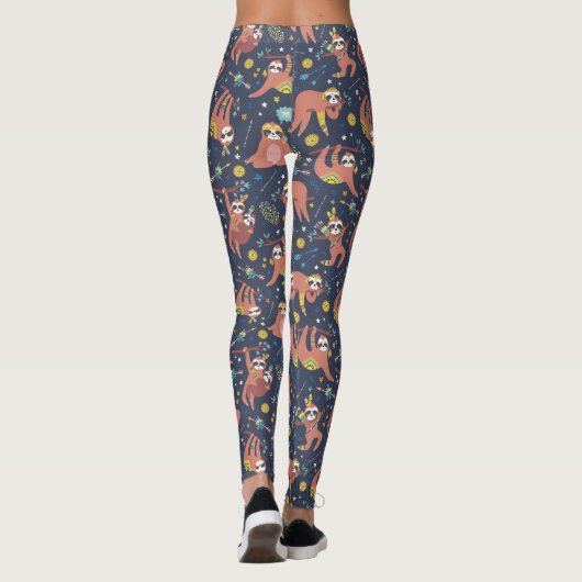 Leggings für niedliches Sloth Pattern (Rückseite)