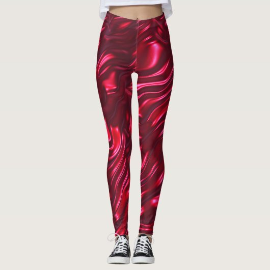 Leggings für Red Satin Pattern - Hübsch (Vorderseite)