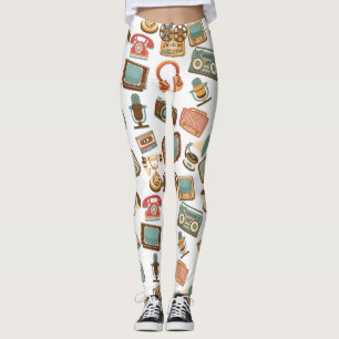 Leggings für Retro-Medienmuster