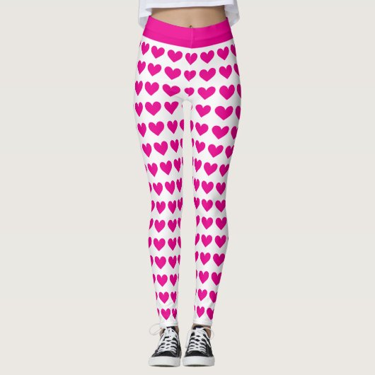 Leggings für rosa Herzmuster (Vorderseite)