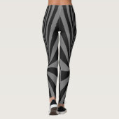 Leggings für Schwarz-Grau-Swirl-Design (Rückseite)
