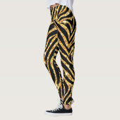 Leggings für Schwarz und Gold-Zebra (Links)